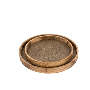 Plateau de service en bois avec finition en noyer pour la restauration, les hôtels, les restaurants, les traiteurs, le service de salades et de fruits, les mariages et les fêtes - Product Image 1