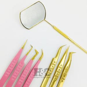 Pinzas de oro personalizadas pinzas de pestañas en forma de corazón de visón oferta de logotipo de acero inoxidable para pinzas de extensiones de pestañas postizas - Product Image 4