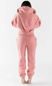 Survêtements en coton pour femmes de grande taille Baggy French Terry Sweatsuit Zip Up Hoodie and Pants Set 2 piece - Product Image 6