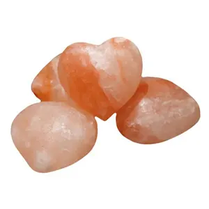 Himalayan Pink Color Heart Shape Salt Stones/Full Body Massage Salt Stones/Bath Salt Stones-Sian Enterprises