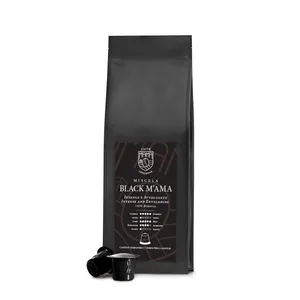 Robusta-cápsulas compatibles con Nepresso, café molido italiano, 25 uds., bolsa fresca, negro, M'ama, 100%
