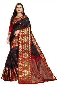 Saree en soie Banarasi avec chemisier non cousu avec vêtements traditionnels multicolores en vêtement ethnique ethnique - Product Image 2