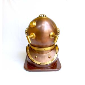 Casco DE BUCEO náutico de estilo antiguo de 24 pulgadas, acabado marino de latón, soporte de Base de madera, aleación de vidrio para graduación de Navidad, Año Nuevo - Product Image 4