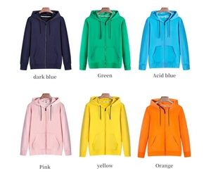 Wholesale Zip Hoodie Streetwear 100% Cotton, Custom Men Zipper Hoodies Zip up Sloid Color Causal Wear Men Hoodies - Product Image 6