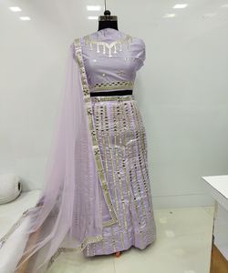 Precioso estampado digital de seda banarasi con trabajo de tejido Zari lehenga choli con ropa de boda dupatta precio más bajo prenda étnica - Product Image 3