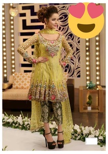 Costume brodé noir de qualité supérieure, 4 pièces, style Kurti, pakistan, Salwar, Kameez - Product Image 5
