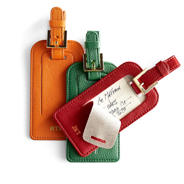 YY hot sale stamping leather luggage tag id name travel leather custom baggage tag multicolor blank luggage tag