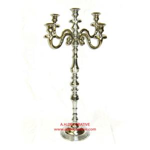 5 Arms Silver Candelabra With Crystal <b>Globe</b> Aluminum Tall Nickel Plated Handmade candle Stand for Centerpiece Table Decoration - Product Image 6