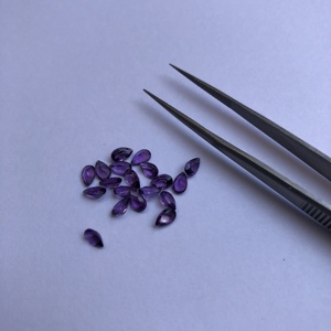 4mm 6mm naturel violet africain améthyste pierre poire à facettes coupe pierre précieuse en vrac pour la fabrication de bijoux en ligne Inde du fabricant - Product Image 1