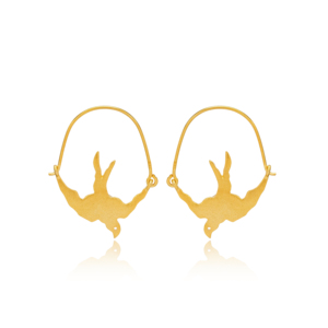 Pendientes Vintage de Plata de Ley 925 con diseño de pájaro, joyería hecha a mano, oro de 22 quilates, venta al por mayor - Product Image 1