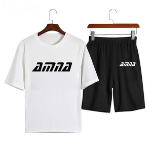 Ensemble pour hommes, survêtement et Jogging, couleur unie, nouveau Style, été - Product Image 1