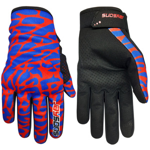 Protège-mains de motocross en cuir sublimé sur mesure, paire unisexe, design à doigts complets, gants respirants, motif uni - Product Image 5