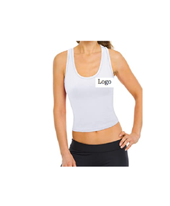 Top deportivo sin mangas con espalda cruzada para mujer, Top corto básico, venta al por mayor, Stock barato - Product Image 1