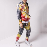 Chándal informal con tinte de corbata para hombre, jersey de talla XL, sudadera con capucha, Jogger, logotipo personalizable, mejor precio, nuevo estilo, traje con tinte de corbata completo para adultos