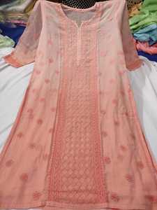 -ELEGANT--Beautiful LONG KURTI KOTA COTTON DESIGN Chikankari WHITE THREAD EMBROIDERY Work-2021 - Product Image 3