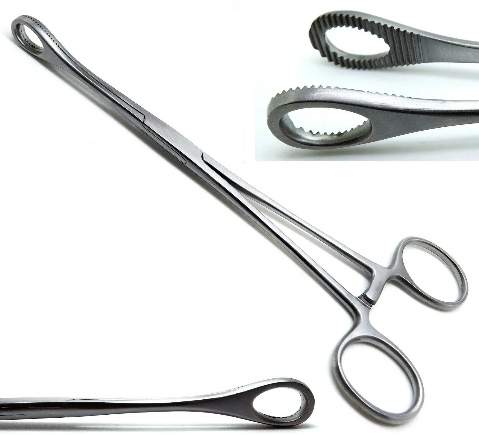 Foerster miếng bọt biển thẳng forceps 12 ''răng cưa hàm dụng cụ phẫu thuật mặc quần áo y tế kẹp