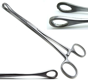 Forceps droit éponge Foerster 12 ''mâchoires dentelées Instruments chirurgicaux pansement pince médicale - Product Image 1