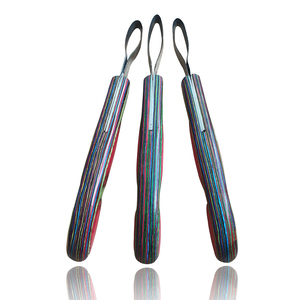High Quality Hoof Loop Knife with <b>Rainbow</b> Design Layered <b>Wooden</b> Handle Stainless Steel Farrier Tool Made in Pakistan - Product Image 3
