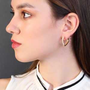 Boucles d'oreilles en pierre Zircon blanc, Design de cœur, classique, turc, vente en gros, bijoux en argent Sterling 925 - Product Image 4