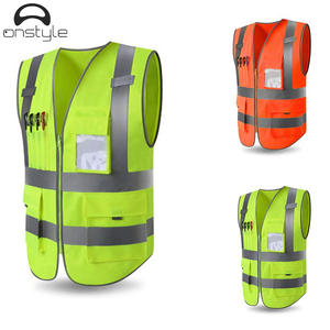 Chaleco de seguridad para el trabajo para hombres, mono de poliéster personalizable con múltiples bolsillos, características a prueba de agua, soporte de logotipo personalizable - Product Image 4