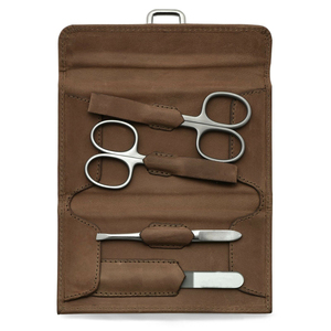 Ensemble de manucure 4 pièces avec étui en cuir vintage, service OEM, ciseaux à ongles personnalisables, étui en cuir, ciseaux à ongles pas chers - Product Image 2