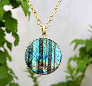 Pendentif en argent sterling 925, lettres cursives, labradorite violette, pendentif avec tranche, breloque - Product Image 4