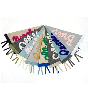 Banderín con nombre personalizado, caligrafía, escritura <span class=keywords><strong>cursiva</strong></span> moderna, señal de nombre, fieltro para fiesta de cumpleaños, bandera - Product Image 1