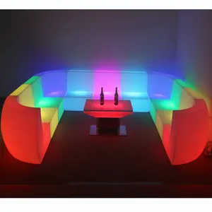 Sofá de barra con luz led, muebles iluminados, decoraciones impermeables que cambian de 16 colores