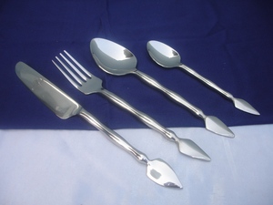 Vantage Moderne Antique Couverts/Couverts En Acier Inoxydable. Ensemble d'argenterie, lavable au lave-vaisselle, ensemble à usages multiples pour table à dîner - Product Image 4