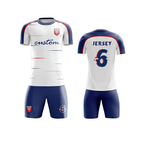 เซ็ตชุดยูนิฟอร์มฟุตบอลมาใหม่ชุดเล่นกีฬาพิมพ์ซับลิเมชันออกแบบโลโก้ได้ตามต้องการสำหรับทุกเพศแขนครึ่งแขน2023 - Product Image 6