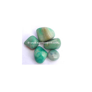 Pierres précieuses d'agate teintées en vert clair avec teinte rose - Product Image 3