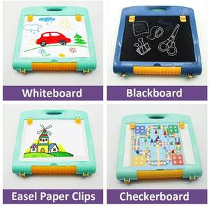 Estante de mesa de doble cara blanco y <span class=keywords><strong>pizarra</strong></span> caballete de arte tablero de escritura portátil juegos de mesa de arte juguetes educativos para niños y niñas - Product Image 4