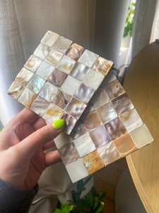 Posavasos con forma hexagonal para el hogar, posavasos con diseño de taza de perlas madre para hotel y restaurante, venta al por mayor - Product Image 6