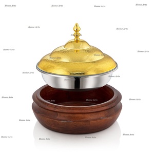 Casserole en bois et acier inoxydable pour restaurant Plat fait à la main Forme ronde Taille personnalisée Pot de service en vrac - Product Image 5