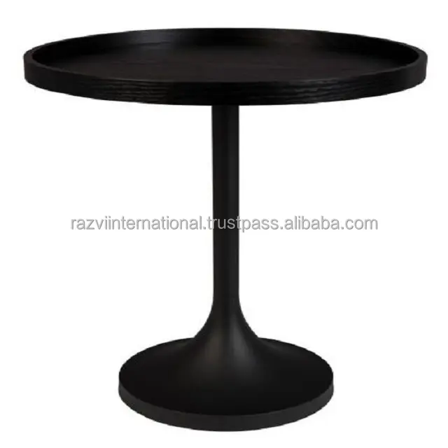 Table d'appoint ronde avec pied en métal solide, table basse pour la maison, le bureau, le thé