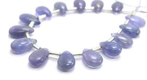 พลอย Tanzanite สีฟ้าธรรมชาติเกรด AAA ลูกแพร์เรียบลูกปัด briolette December birthstone เครื่องประดับทำขายส่งสินค้า - Product Image 3