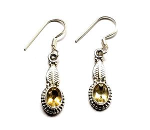 Pendientes facetados de citrino Ston, joyería de plata de ley 925 hecha a mano, aretes colgantes de piedras preciosas, fabricante, venta al por mayor - Product Image 1