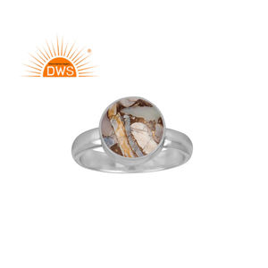 Anillo de Plata de Ley Fina con Cobre Mojave Natural y Ópalo Etíope para Mujer, Tendencia 2026, Fabricante de Joyería - Product Image 1