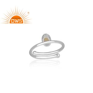 Anillo de plata de primera ley con gema de ópalo para mujer, sortija, plata esterlina 925, Ópalo Natural, ovalado, hecho a mano - Product Image 4