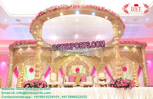 Mandap de Madera Redondo Moderno para Bodas, con Fácil Montaje, Tamaño y Color Personalizables, para Bodas Tradicionales Hindúes - Product Image 6