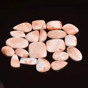 Natural Pink Scolecite Gemstone Pink Scolecite Cabochon Kristal Alami Cabs Quartz