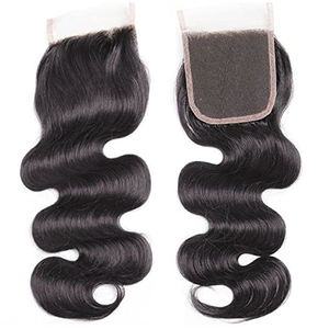 HAMDAAN IMPEX perruques et extensions ondulées pas chères en soie brute avec fermeture sur le devant en dentelle d'Inde - Product Image 1