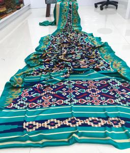 Nueva tendencia Casual Wear Seda Impreso Saree con blusa Pieza Indian Woman Wear Sari Precio bajo Surat al por mayor. Ropa, - Product Image 4