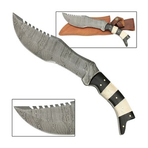 Couteau de traqueur en acier damas fait à la main avec poignée en os de qualité personnalisée Couteaux de qualité pour bricolage chasse OEM pris en charge - Product Image 1