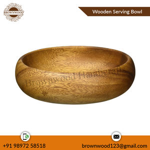 High Quality Handmade Acacia Wood Round Serving Bowl Premium Standard Food Solutions for Restaurant and Party Use Wholesale - Product Image 3
