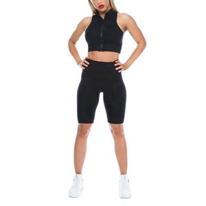 Nouvel Arrivage Ensemble Soutien-Gorge et Short de Sport pour Femme Haute Qualité Lavé Écologique Séchage Rapide Respirant Gym Yoga Uni Deux Pièces - Product Image 1