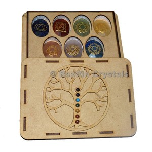 Wholesaler of <b>Chakra</b> <b>Tree</b> Of Life Engraved Oval Stone Gift Box | Shop for <b>Chakra</b> <b>Tree</b> Of Life Engraved Oval Stone Gift Box - Product Image 1