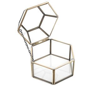 Fantaisie verre et laiton boîte à bijoux organisateur de bijoux boîtes décoratives bijoux cercueil pour décor et cadeaux en gros - Product Image 6