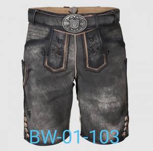 Kurlederhosen แบบดั้งเดิมสำหรับผู้ชายเยอรมันสั้นแบบดั้งเดิม Oktoberfest Lederhosen - Product Image 3