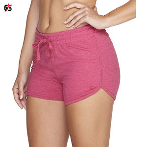 Pantalones cortos sólidos para mujer, con estampado de logotipo de marca personalizada, servicio OEM, tela de poliéster 100%, ropa informal para Yoga, gimnasio y Fitness - Product Image 2